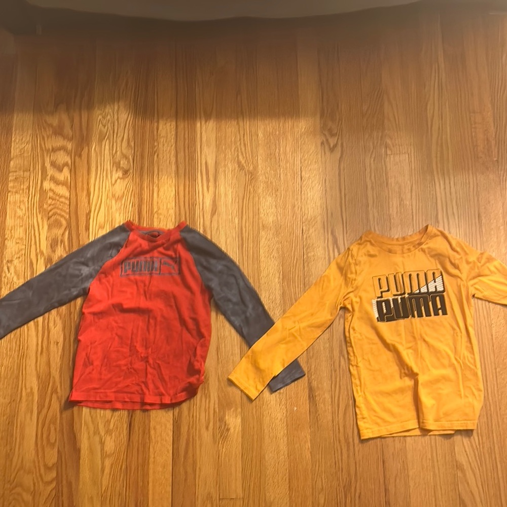 Puma Red and Yellow Long Sleeve Tees